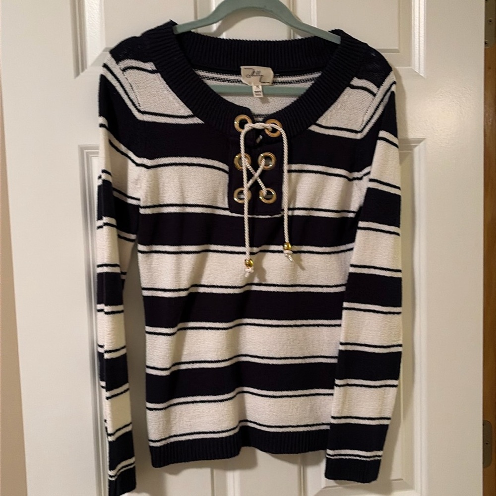Milly Of New York Women’s Crew sweater, navy/white 💙🤍⛵️